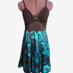 Teal Satin Bubble Dress